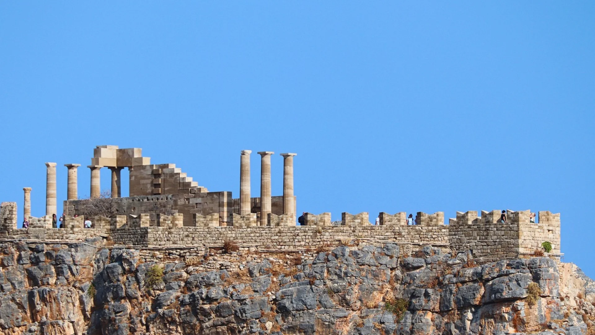 Acropolis in Lindos in Rhodes