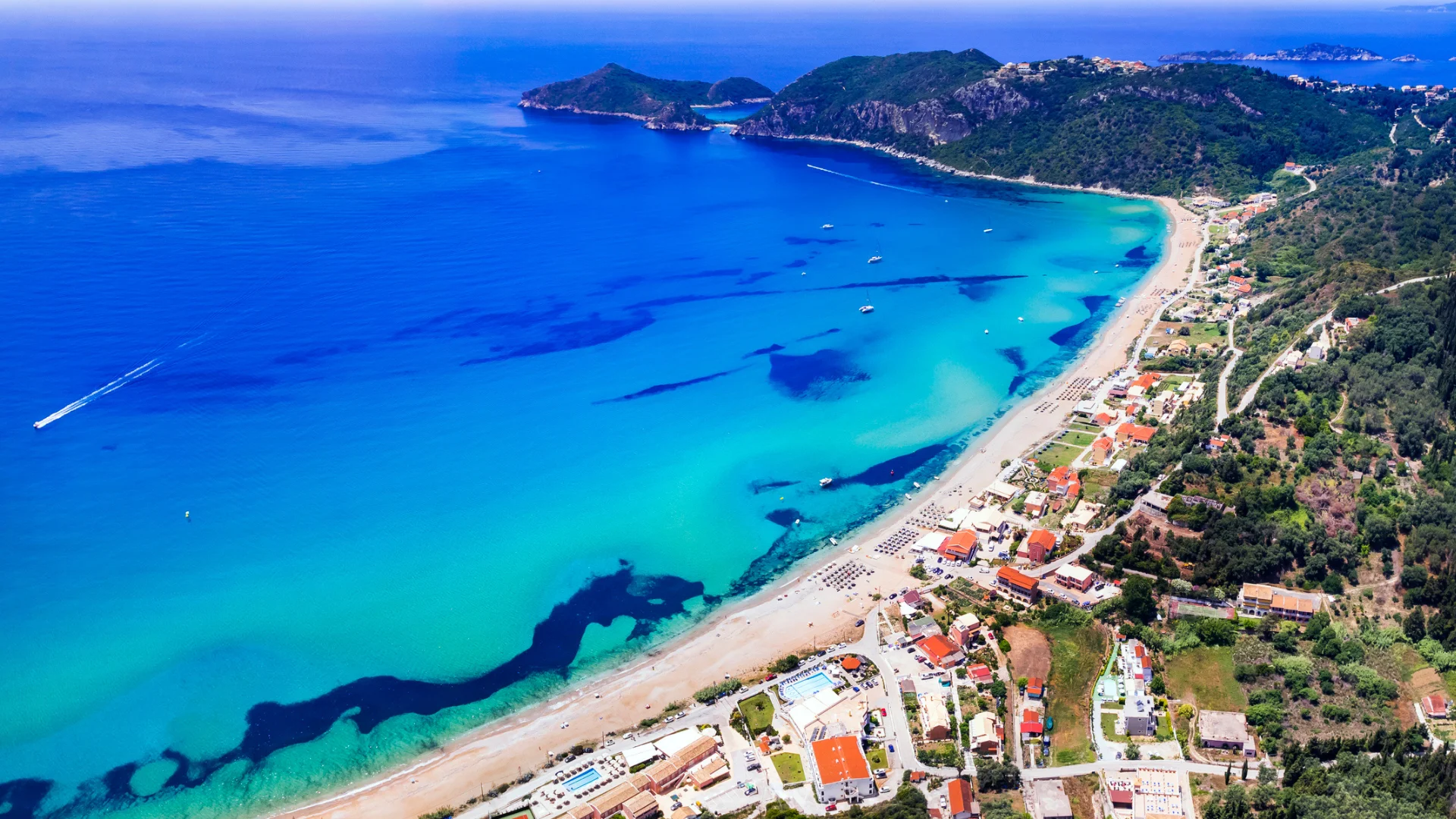 Agios Georgios Pagon beach in Corfu