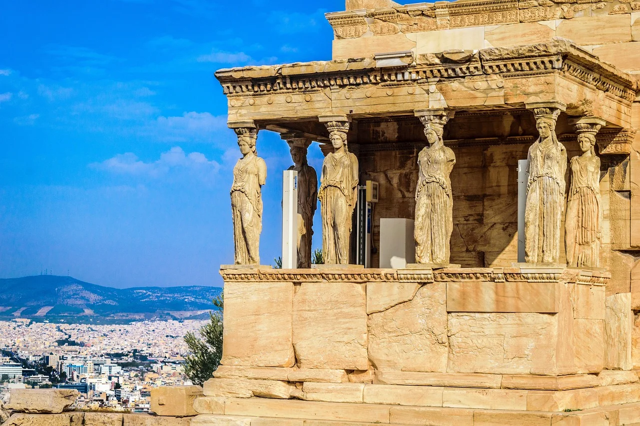 Amazing sculptures on top of the acropolis in Athens