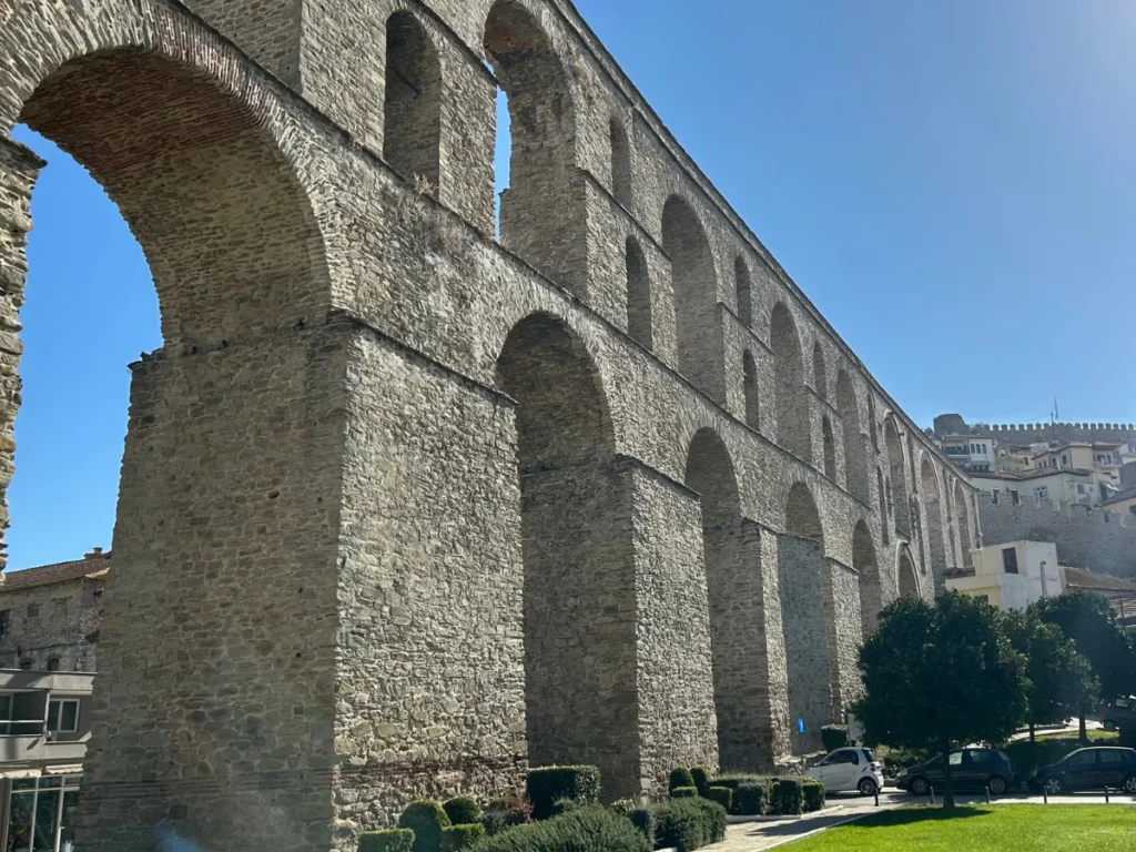 Beautiful and famous aqueduct in Kavala