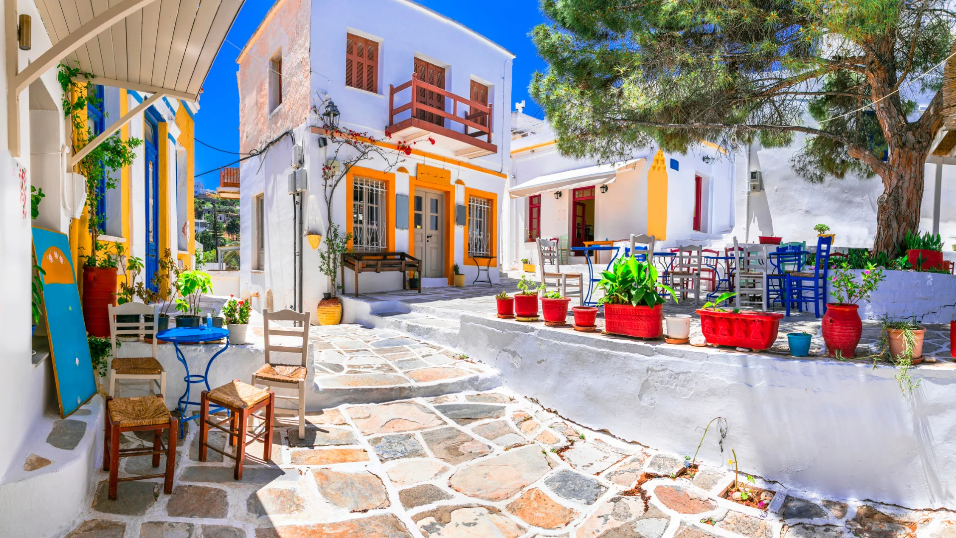 Charming street in Paros