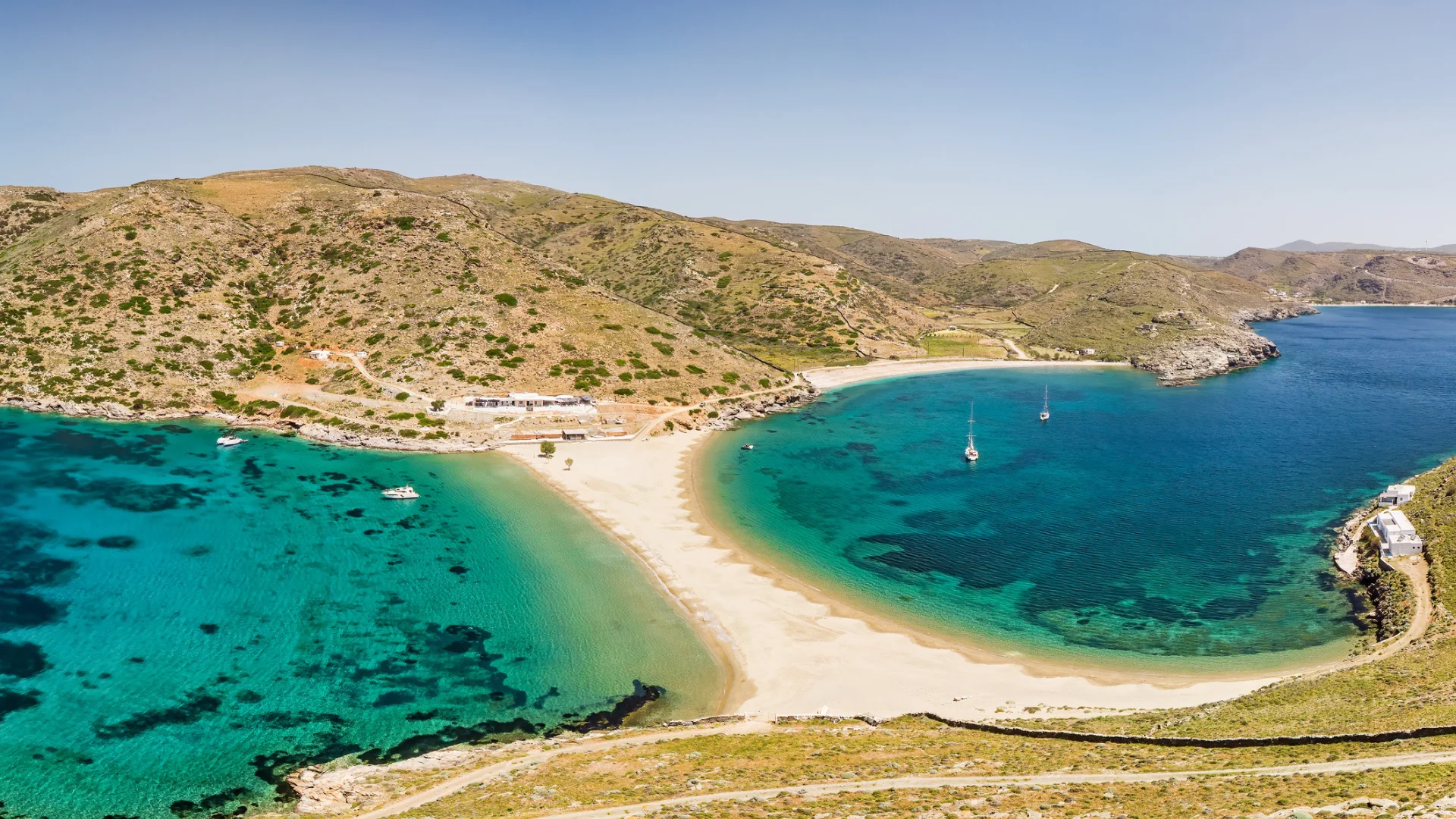 Kolona beach in Kythnos, an Island in Greece