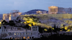 Parthenon on top of acropolis in Athens is one of the most famous buildings in the world