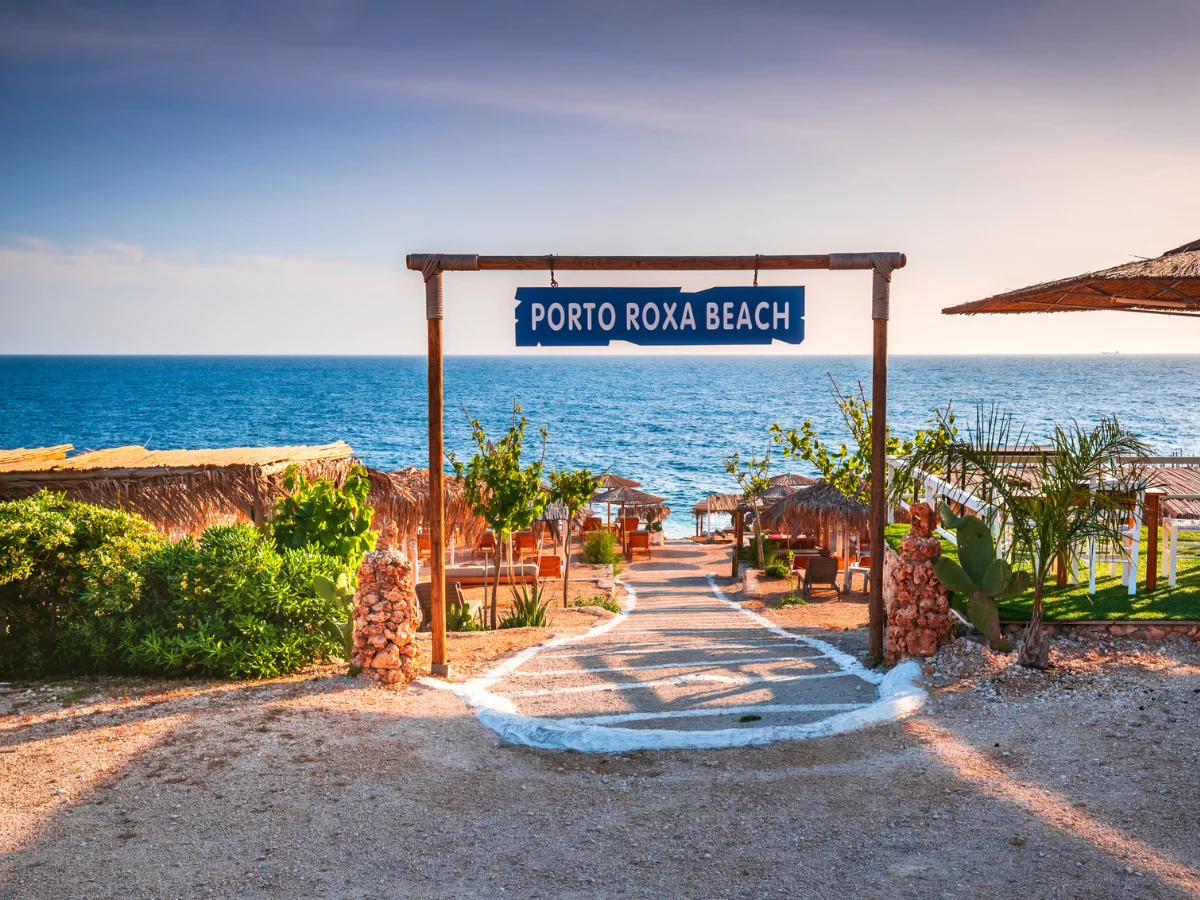 Porto Roxa rocky beach in Zakynthos