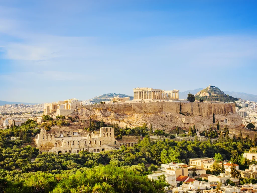 The Parthenon is an iconic temple atop the Acropolis in Athens